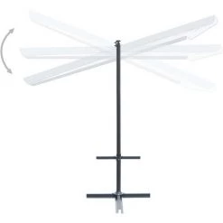 Topdeal Tonnelle Avec Toit Coulissant Inclinable 350x253x196 Cm Crème VDFF29005_FR -Tente de réception Soldes 52102305 4