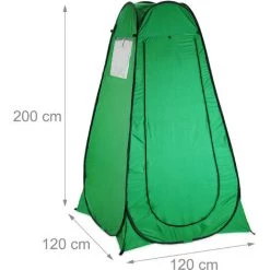 Relaxdays Tente De Douche Camping, Pop Up, Cabine D’essayage, Jardin & Outdoor, Portable, 200 X 120 X 120 Cm, Vert -Tente de réception Soldes 52204157 2