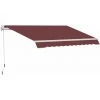 Outsunny Store Banne Manuel Rétractable Aluminium Polyester Imperméabilisé 3,5L X 2,5l M Bordeaux - Rouge