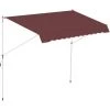 Outsunny Store Banne Manuel Rétractable 3L X 1,5l M Inclinaison Et Hauteur Réglable Installation Rapide Métal Alu Polyester Anti-UV Bordeaux - Rouge