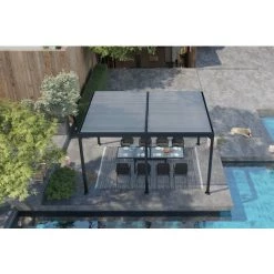 CONCEPT-USINE Pergola Bioclimatique 3x4 M MILOS - Gris -Tente de réception Soldes 52578684 3