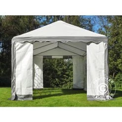 DANCOVER Tente De Réception PLUS 4x6m PE, Gris/Blanc - Blanc / Gris