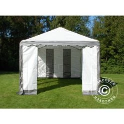 DANCOVER Tente De Réception PLUS 4x6m PE, Gris/Blanc - Blanc / Gris 11 DANCOVER Tente De Réception PLUS 4x6m PE, Gris/Blanc - Blanc / Gris -Tente de réception Soldes 52664750 5