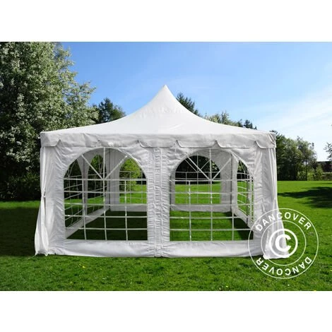 DANCOVER Tente De Réception Pagoda 4x4m, Blanc - Blanc 3 DANCOVER Tente De Réception Pagoda 4x4m, Blanc - Blanc