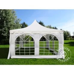 DANCOVER Tente De Réception Pagoda 4x4m, Blanc - Blanc 9 DANCOVER Tente De Réception Pagoda 4x4m, Blanc - Blanc -Tente de réception Soldes 52664779 3