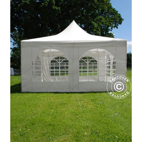 DANCOVER Tente De Réception Pagoda 4x4m, Blanc - Blanc 7 DANCOVER Tente De Réception Pagoda 4x4m, Blanc - Blanc - Image 5