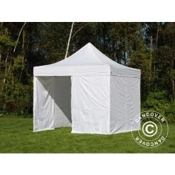 DANCOVER Tente Pliante Chapiteau Pliable Tonnelle Pliante Barnum Pliant FleXtents Basic V.2, 4x4m Blanc, Avec 4 Cotés - Blanc -Tente de réception Soldes 52664876 3