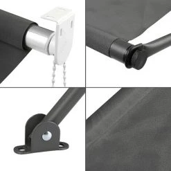 AICOK Store Banne Manuel 300 X 120 Cm, Auvent Retractable Exterieur Résistant Aux UV Et Aux Intempéries, Hauteur Et Inclinaison Réglable, Protection Solaire Et Pluie, Pour Jardin Rerrasse, Gris -Tente de réception Soldes 52668286 3