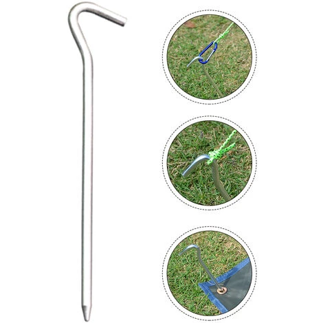 LIFCAUSAL Lot De 10 Clous D'extérieur Avec Crochet Pour Piquets De Tente De Camping En Alliage D'aluminium 180 Mm 6 LIFCAUSAL Lot De 10 Clous D'extérieur Avec Crochet Pour Piquets De Tente De Camping En Alliage D'aluminium 180 Mm - Image 4