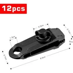 KARTOKNER 12 Pèces Clips De Bâche Sécurise, Clips De Tente En Plastique Multifonctions Pour Activités Camping Canopy - Noir -Tente de réception Soldes 52827397 2