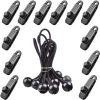 KARTOKNER Lot De 12 Pinces à Bâche Avec Crochet De Fixation Pour Auvent, 12 Cordes à Boule Pour Fixation De Bâches Pour Camping, Jardin, Pique-niques, Auvents En Toile Pour Bateau, Tente De Piscine (noir) -Tente de réception Soldes 52827459 1