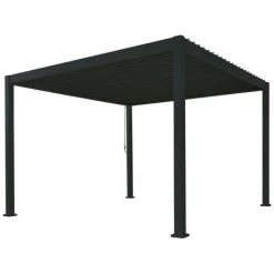 Chalet & Jardin Pergola Bioclimatique Autoportée Ombréa® 3,6 X 3,6 M - Anthracite
