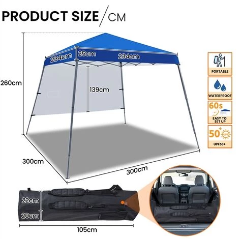 Yaheetech Tonnelle De Jardin Avec Paroi Latérale 3 X 3 M Tente Barnum Pavillon Pliant Imperméable Protection UV 50+ Avec Sacs De Sable Et Transport Pour Camping Fêtes Festivals Voyages Blanc 4 Yaheetech Tonnelle De Jardin Avec Paroi Latérale 3 X 3 M Tente Barnum Pavillon Pliant Imperméable Protection UV 50+ Avec Sacs De Sable Et Transport Pour Camping Fêtes Festivals Voyages Blanc - Image 2