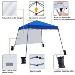 Yaheetech Tonnelle De Jardin Avec Paroi Latérale 3 X 3 M Tente Barnum Pavillon Pliant Imperméable Protection UV 50+ Avec Sacs De Sable Et Transport Pour Camping Fêtes Festivals Voyages Blanc 10 Yaheetech Tonnelle De Jardin Avec Paroi Latérale 3 X 3 M Tente Barnum Pavillon Pliant Imperméable Protection UV 50+ Avec Sacs De Sable Et Transport Pour Camping Fêtes Festivals Voyages Blanc -Tente de réception Soldes 53056548 4