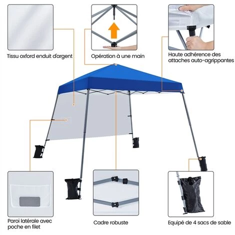 Yaheetech Tonnelle De Jardin Avec Paroi Latérale 3 X 3 M Tente Barnum Pavillon Pliant Imperméable Protection UV 50+ Avec Sacs De Sable Et Transport Pour Camping Fêtes Festivals Voyages Blanc 6 Yaheetech Tonnelle De Jardin Avec Paroi Latérale 3 X 3 M Tente Barnum Pavillon Pliant Imperméable Protection UV 50+ Avec Sacs De Sable Et Transport Pour Camping Fêtes Festivals Voyages Blanc - Image 4