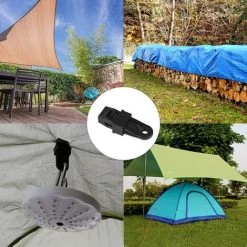 MODOU 12 Set De Pince à Bâche Avec Mousqueton D Noir Pour Fixer Bache Tente Toile Prélart à Piscine Montagne Clip Attache Convient Au Camping Pique-Nique Accassoires De Tente Extérieur -Tente de réception Soldes 53060545 5