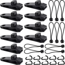 TINOR Clip De Bâche Tente, 30 Pièces Pince Bâche, Clips De Tente, Clips De Bâche Résistants, Tarp Clip Auvents, Clips De Tente De Bouche De Crocodile Pour Tentes, BâChes, Auvents, Caravanes (30pcs)