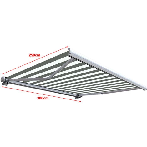 SUNNY INCH ® Store Banne Extérieur Coffre Intégral Motorisé Et Manuel Pour Terrasse - Blanc Gris - Longueur 3 M Et Largeur 2.5 M - Blanc Gris 4 SUNNY INCH ® Store Banne Extérieur Coffre Intégral Motorisé Et Manuel Pour Terrasse - Blanc Gris - Longueur 3 M Et Largeur 2.5 M - Blanc Gris – Image 2