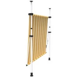 SUNNY INCH ® Store à Projection Autoportant Sans Perçage - 200 X 150 Cm - Terrasse Ou Balcon - Jaune Rayé - Jaune Rayé -Tente de réception Soldes 53620911 5