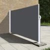 SUNNY INCH ® Stores Latéral Paravent Extérieur Brise Vue Pour Terrasse - Armature Blanc - 1,8 X 3,5 M - Gris Anthracite - Gris Anthracite