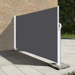 SUNNY INCH ® Stores Latéral Paravent Extérieur Brise Vue Pour Terrasse - Armature Blanc - 1,8 X 3,5 M - Gris Anthracite - Gris Anthracite