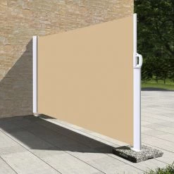 SUNNY INCH ® Stores Latéral Paravent Extérieur Brise Vue Pour Terrasse - Armature Blanc - 1.6x3.5m - Dune - Dune