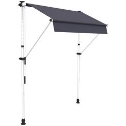 SUNNY INCH ® Store à Projection Autoportant Sans Perçage - 200 X 150 Cm - Terrasse Ou Balcon - Gris Anthracite - Gris Anthracite -Tente de réception Soldes 53620942 3