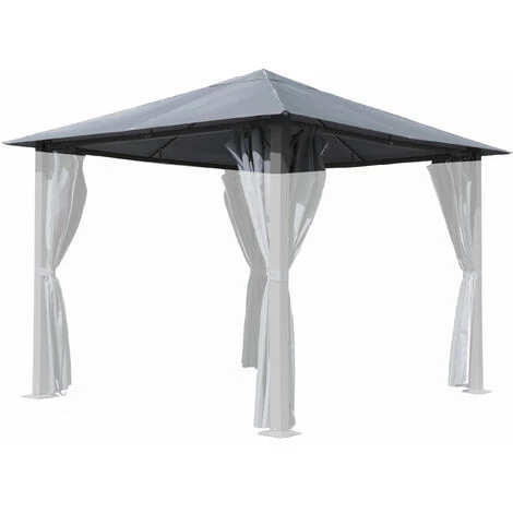 Quick-Star Toit De Remplacement Approprié Pour Les Pavillons Dans La Mesure De 3x3 Mètres Gris 3 Quick-Star Toit De Remplacement Approprié Pour Les Pavillons Dans La Mesure De 3x3 Mètres Gris