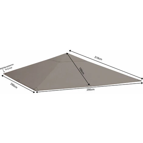 Quick-Star Toit De Remplacement Approprié Pour Les Pavillons Dans La Mesure De 3x3 Mètres Gris 4 Quick-Star Toit De Remplacement Approprié Pour Les Pavillons Dans La Mesure De 3x3 Mètres Gris - Image 2