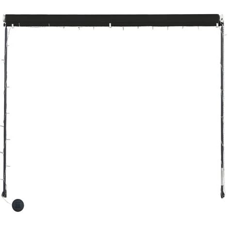 LITZEE Auvent Rétractable Avec LED 250x150 Cm Anthracite # 7 LITZEE Auvent Rétractable Avec LED 250x150 Cm Anthracite # - Image 5