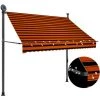 LITZEE Auvent Manuel Rétractable Avec LED 200 Cm Orange Et Marron # -Tente de réception Soldes 53658830 1