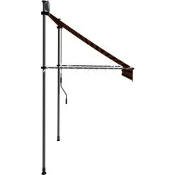 LITZEE Auvent Manuel Rétractable Avec LED 200 Cm Orange Et Marron # -Tente de réception Soldes 53658830 5