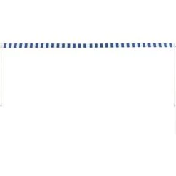 LITZEE Auvent Rétractable 350x150 Cm Bleu Et Blanc # -Tente de réception Soldes 53659052 4