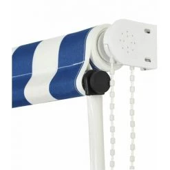 LITZEE Auvent Rétractable 350x150 Cm Bleu Et Blanc # -Tente de réception Soldes 53659052 5