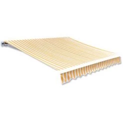 LITZEE Toile D'auvent Orange Et Blanc 500x300 Cm #