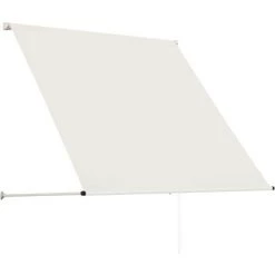LITZEE Auvent Rétractable 150x150 Cm Crème # -Tente de réception Soldes 53659141 4