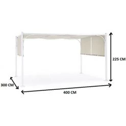CAESAROO Tonnelle Pergola 4x3 M Panama Avec Structure En Acier Blanc Mat | Acier -Tente de réception Soldes 53766794 3
