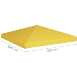 LANGRAY Toile De Toit De Belvédère 270 G/m² 3x3 M Jaune Maison & Jardin -Tente de réception Soldes 53826805 4