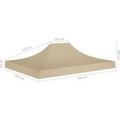 LANGRAY Toit De Tente De Réception 4,5x3 M Beige 270 G/m² Maison & Jardin -Tente de réception Soldes 53826846 4