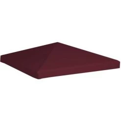 LANGRAY Toile Supérieure De Gazebo 310 G/m² 3x3 M Bordeaux Maison & Jardin -Tente de réception Soldes 53826881 4