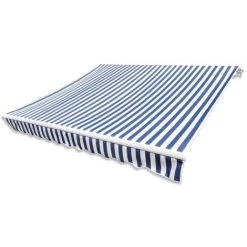 LANGRAY Toile D'auvent Bleu Et Blanc 500x300 Cm Maison & Jardin -Tente de réception Soldes 53828682 2