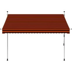 LANGRAY Auvent Manuel Rétractable 250 Cm Orange Et Marron Maison & Jardin -Tente de réception Soldes 53828728 5