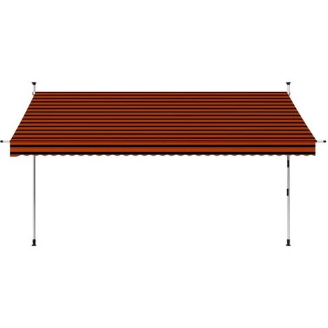 LANGRAY Auvent Manuel Rétractable 350 Cm Orange Et Marron Maison & Jardin 7 LANGRAY Auvent Manuel Rétractable 350 Cm Orange Et Marron Maison & Jardin - Image 5