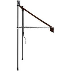LANGRAY Auvent Manuel Rétractable Avec LED 150 Cm Orange Et Marron Maison & Jardin -Tente de réception Soldes 53828756 2