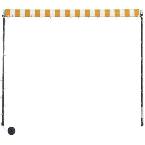 LANGRAY Auvent Rétractable Avec LED 300x150 Cm Jaune Et Blanc Maison & Jardin 6 LANGRAY Auvent Rétractable Avec LED 300x150 Cm Jaune Et Blanc Maison & Jardin - Image 4