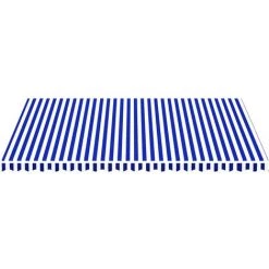 LANGRAY Tissu De Remplacement Pour Auvent Bleu Et Blanc 5x3,5 M Maison & Jardin -Tente de réception Soldes 53828802 3