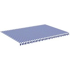 LANGRAY Tissu De Remplacement Pour Auvent Bleu Et Blanc 5x3,5 M Maison & Jardin -Tente de réception Soldes 53828802 5