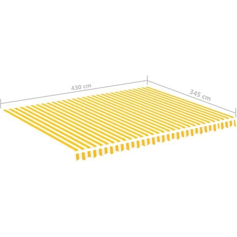 LANGRAY Tissu De Remplacement Pour Auvent Jaune Et Blanc 4,5x3,5 M Maison & Jardin 6 LANGRAY Tissu De Remplacement Pour Auvent Jaune Et Blanc 4,5x3,5 M Maison & Jardin - Image 4