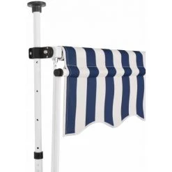 LANGRAY Auvent Rétractable Manuel 350 Cm Rayures Bleues Et Blanches Maison & Jardin -Tente de réception Soldes 53828834 5