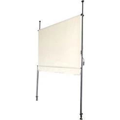 SVITA Marquise à Pince 200x150cm Marquise De Balcon Protection Solaire Marquise Beige Crème